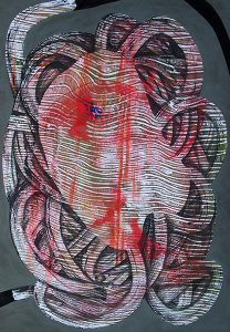 biomorph Nr. 3, 2014, Mischtechnik auf Papier, 42 x 59,4 cm